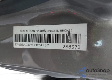 2004 Nissan Maxima 3.5 Sl from USA, damaged, VIN 1N4BA41E94C824757